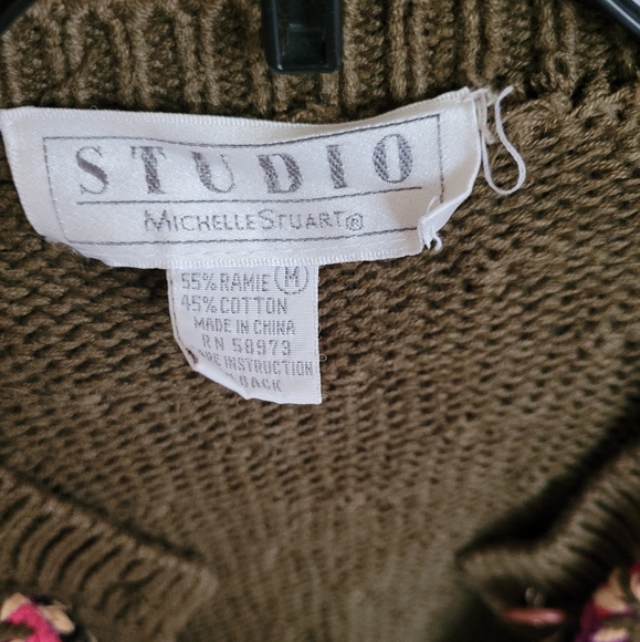 Vintage Studio Michelle Stuart Cardigan Green M - Picture 4 of 4